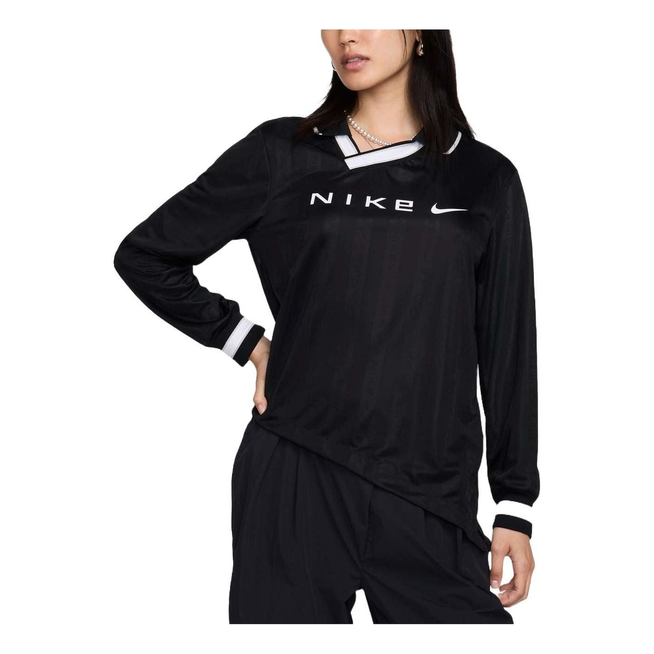 (WMNS) Nike Dri-FIT Jacquard Jersey Asia Sizing 'Black White' FV7539-010