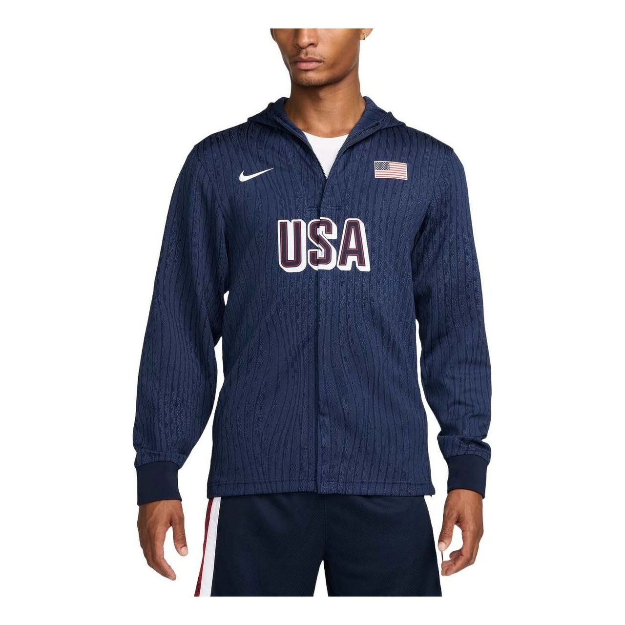 Nike Dri-FIT ADV USA Basketball Game Jacket 'Obsidian White' FQ0306-451