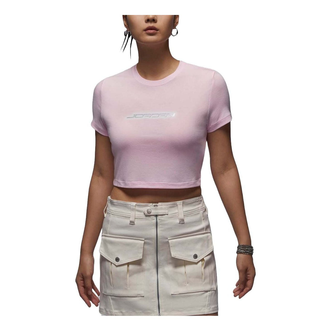 (WMNS) Air Jordan Graphic Slim Fit T-Shirt Asia Sizing 'Light Pink' HM4903-663