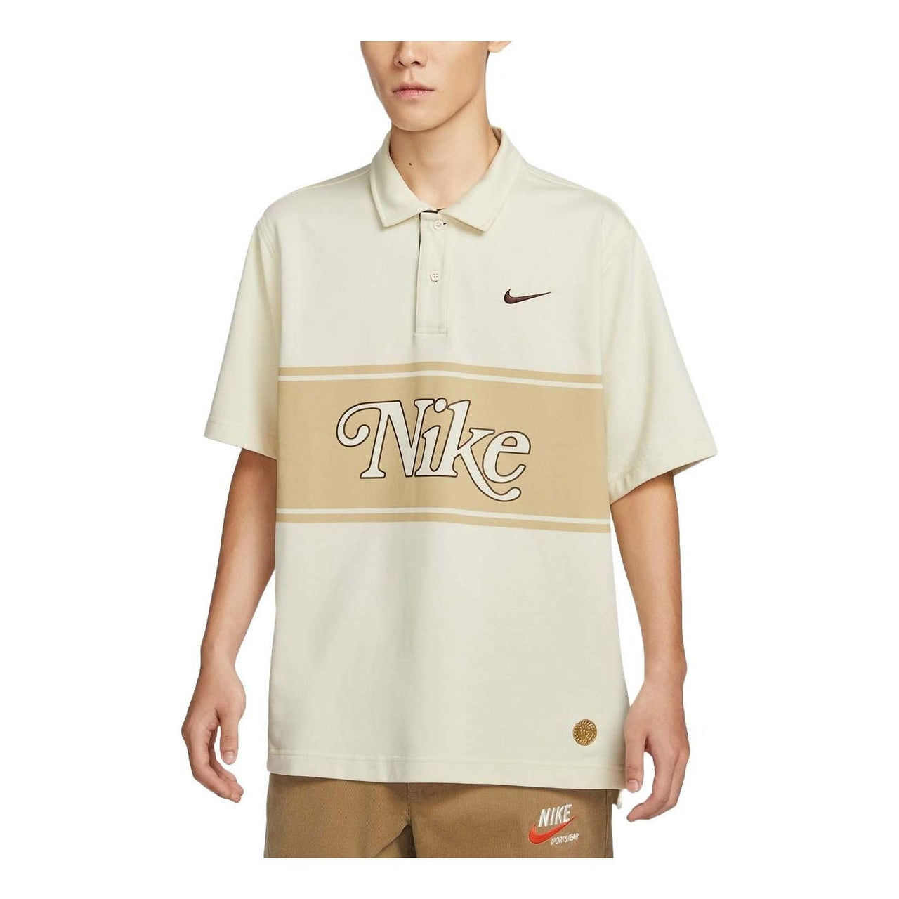 Nike Sportswear Graphic Polo Shirt Asia Sizing 'Coconut White' HM4456-113