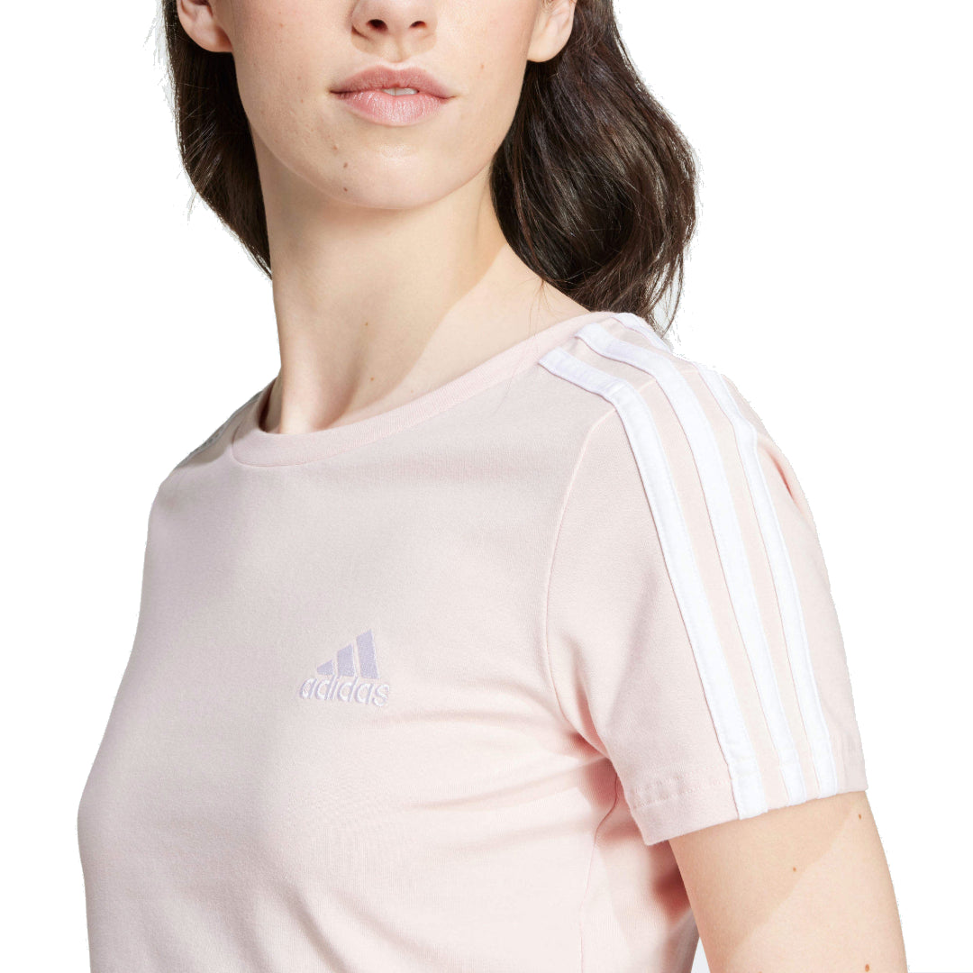 (WMNS) adidas Essentials 3-Stripes T-Shirt Asia Sizing 'Pink' IY4269