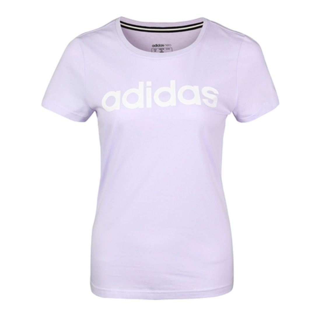 (WMNS) adidas Neo Logo Printed T-Shirt 'Purple White' GL1178