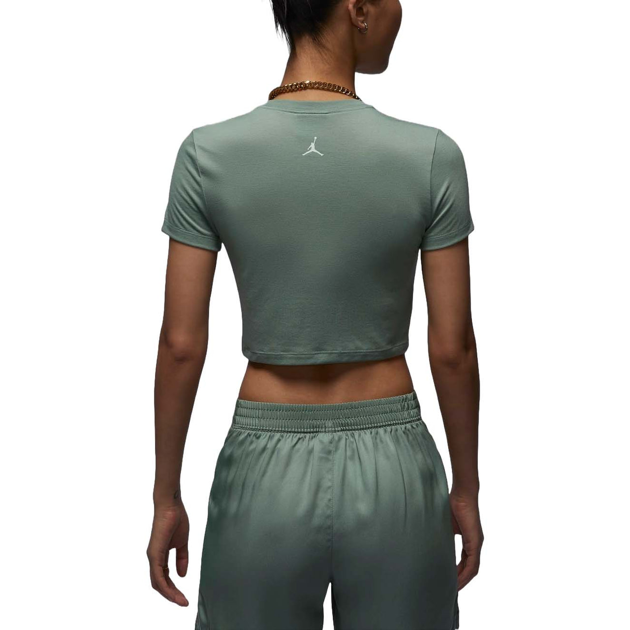 (WMNS) Air Jordan Graphic Slim Fit Crop T-shirt Asia Sizing 'Light Green' FN5721-304