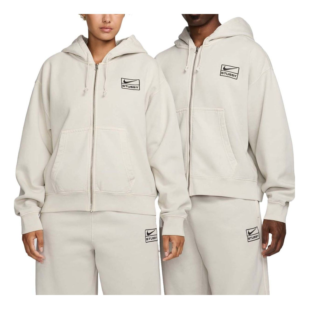 Nike x Stussy Pigment Dyed Fleece Zip Hoodie Asia Sizing 'Light Bone' FZ9991-072