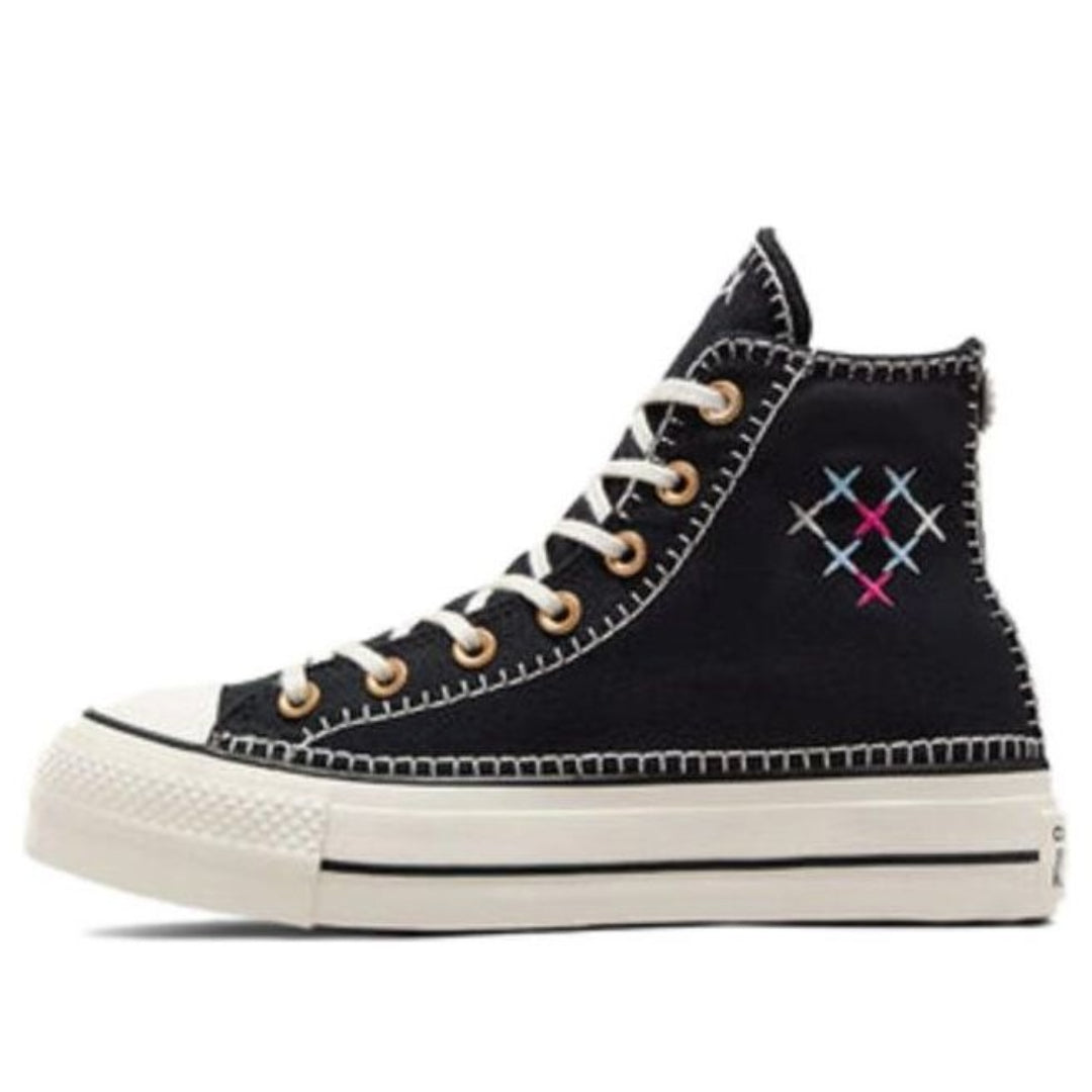 (WMNS) Converse Chuck Taylor All Star Lift Crafted Stitching Platform 'Black White' A08731C