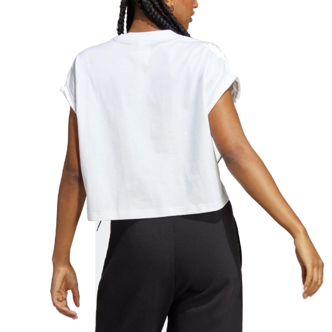 (WMNS) adidas Adicolor Classics Short Trefoil T-Shirt Asia Sizing 'White Black' IC5467
