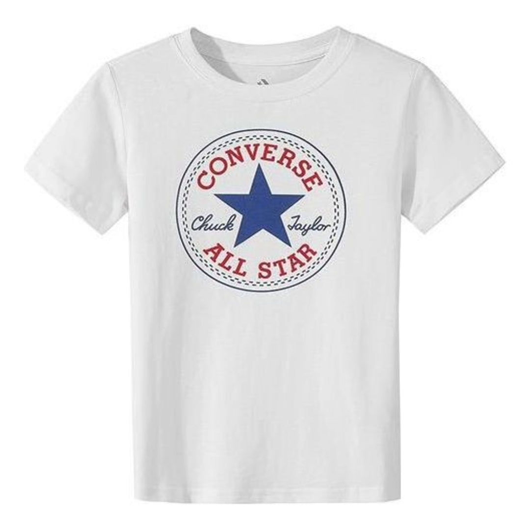 (GS) Converse Logo Printed T-Shirt 'Grey Blue' CV2132161GS-001_DS