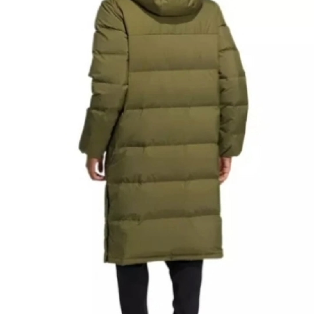 adidas Outdoor Hooded Thermal Down Long Jacket 'Olive Green' HZ2598
