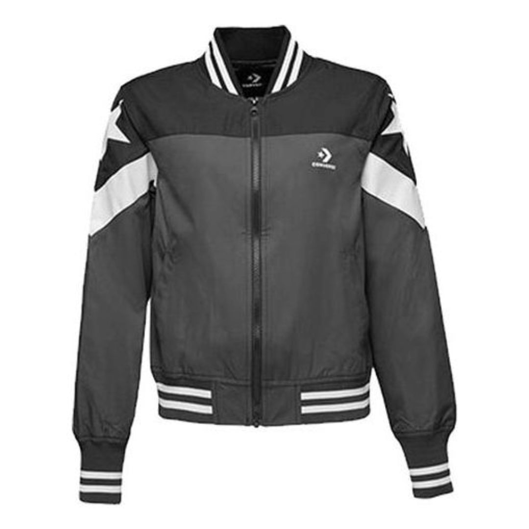 (WMNS) Converse Non-Padded Baseball Bomber 'Grey White Black' 10017460-A02