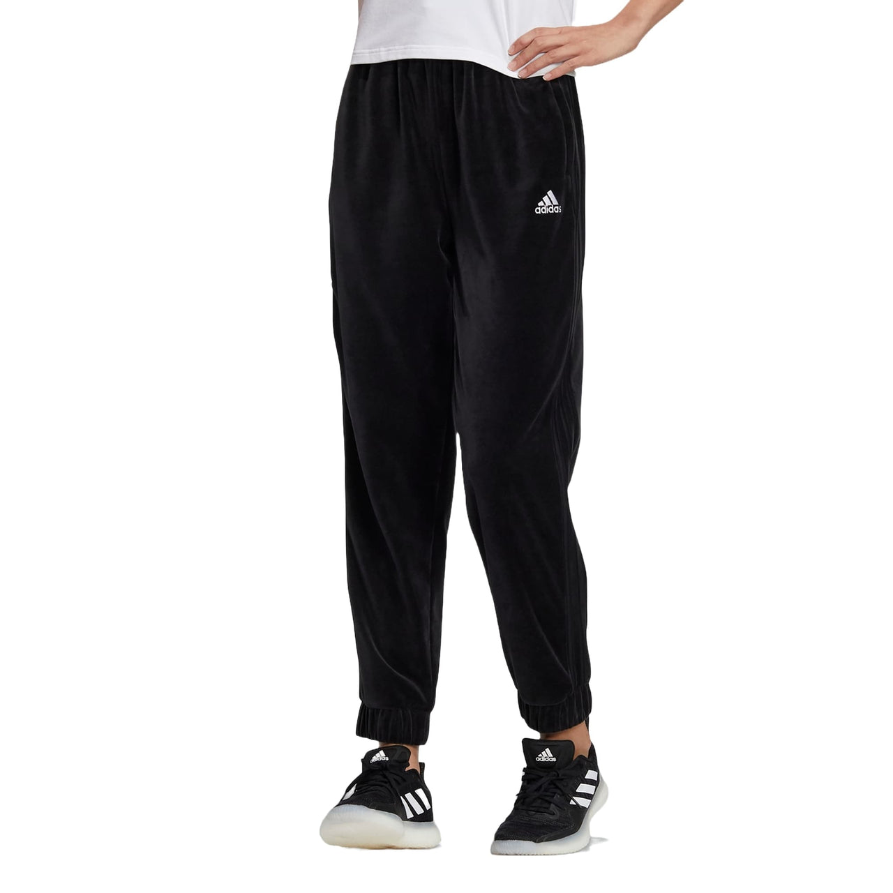 (WMNS) adidas Velour Pants 'Black' HG1847