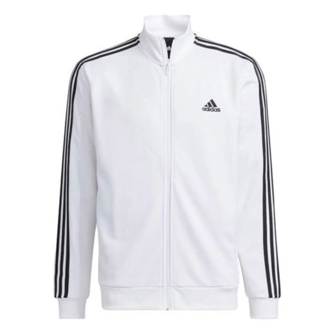 adidas Sportswear 3S Regular Fit Double Knit Track Top 'White Black' IA9448