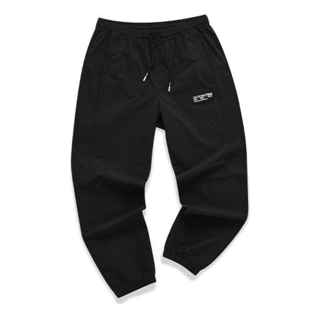 FILA FUSION Sports Printed Drawstring Woven Pants 'Black' T11M121806F-BK