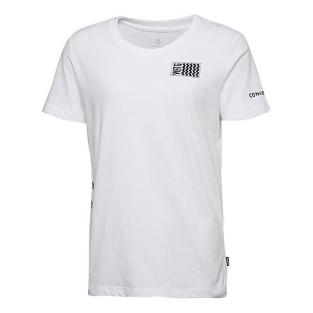 (WMNS) Converse Voltage T-Shirt 'White Black' 10017752-A02