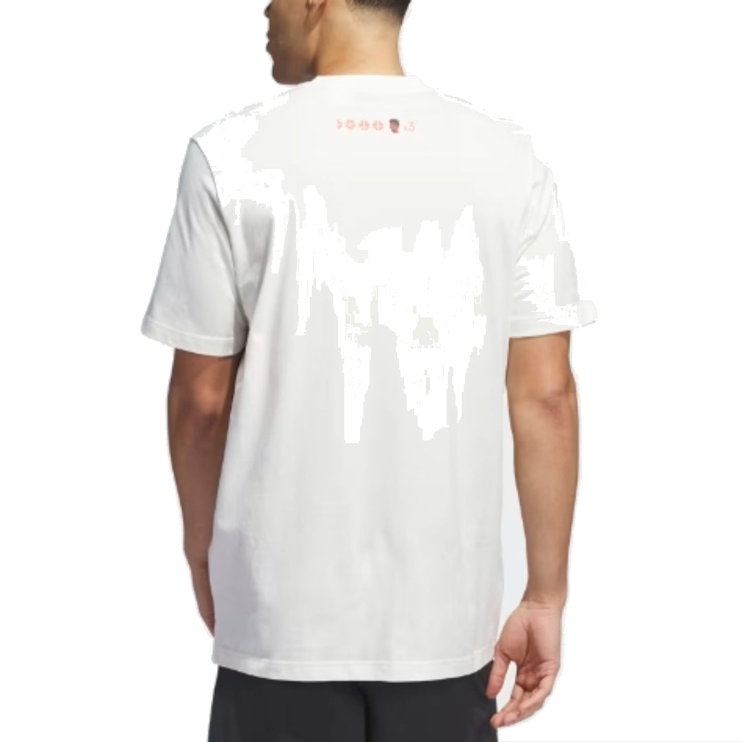 adidas Donovan Mitchell 8-Bit Signature T-Shirt 'White Yellow Blue' II7792