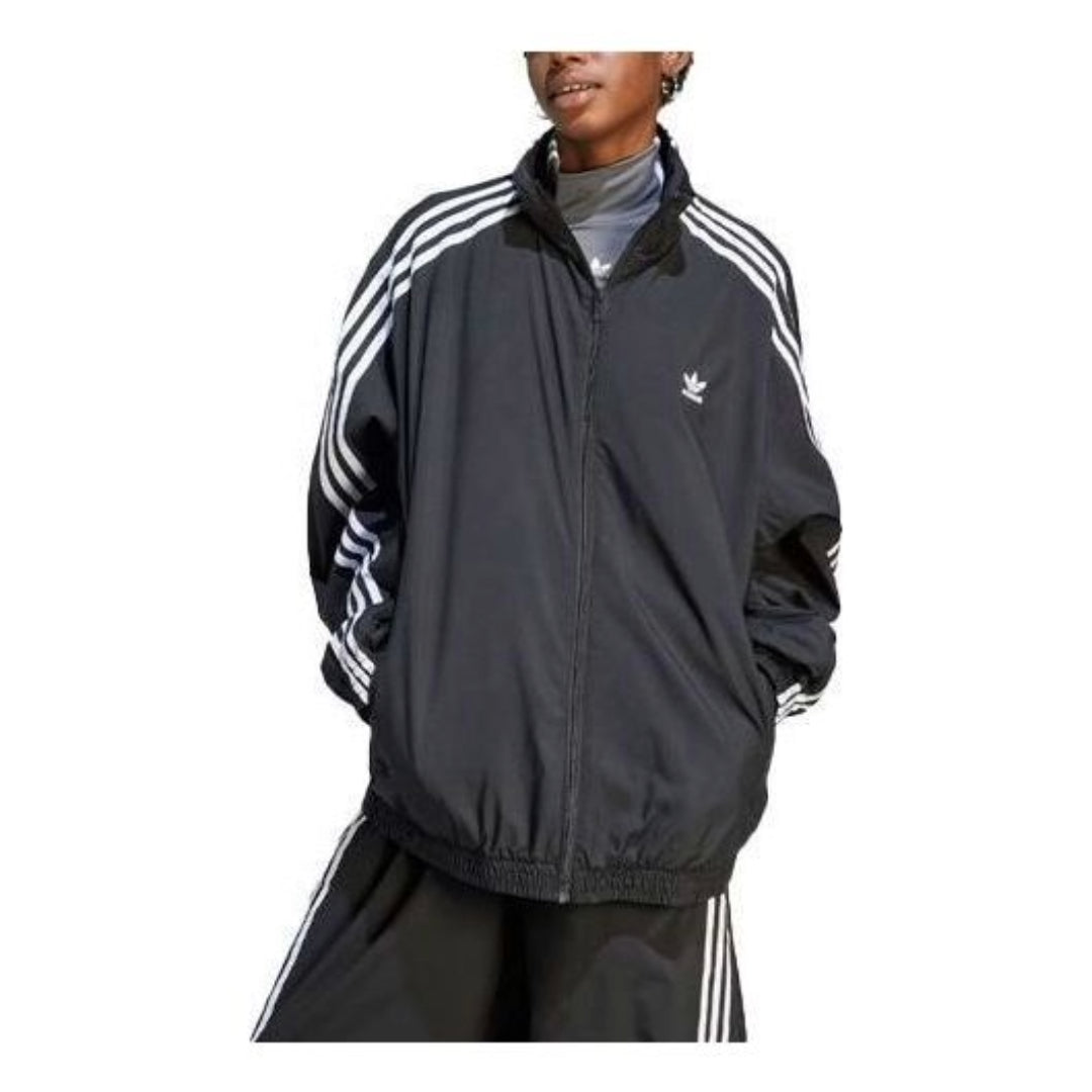 adidas Original Adilenium Oversize Track Top Asia Sizing 'Black Whtie' IV9339