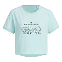(WMNS) adidas Graphic Crop T-Shirt 'Teal Black' JN6664