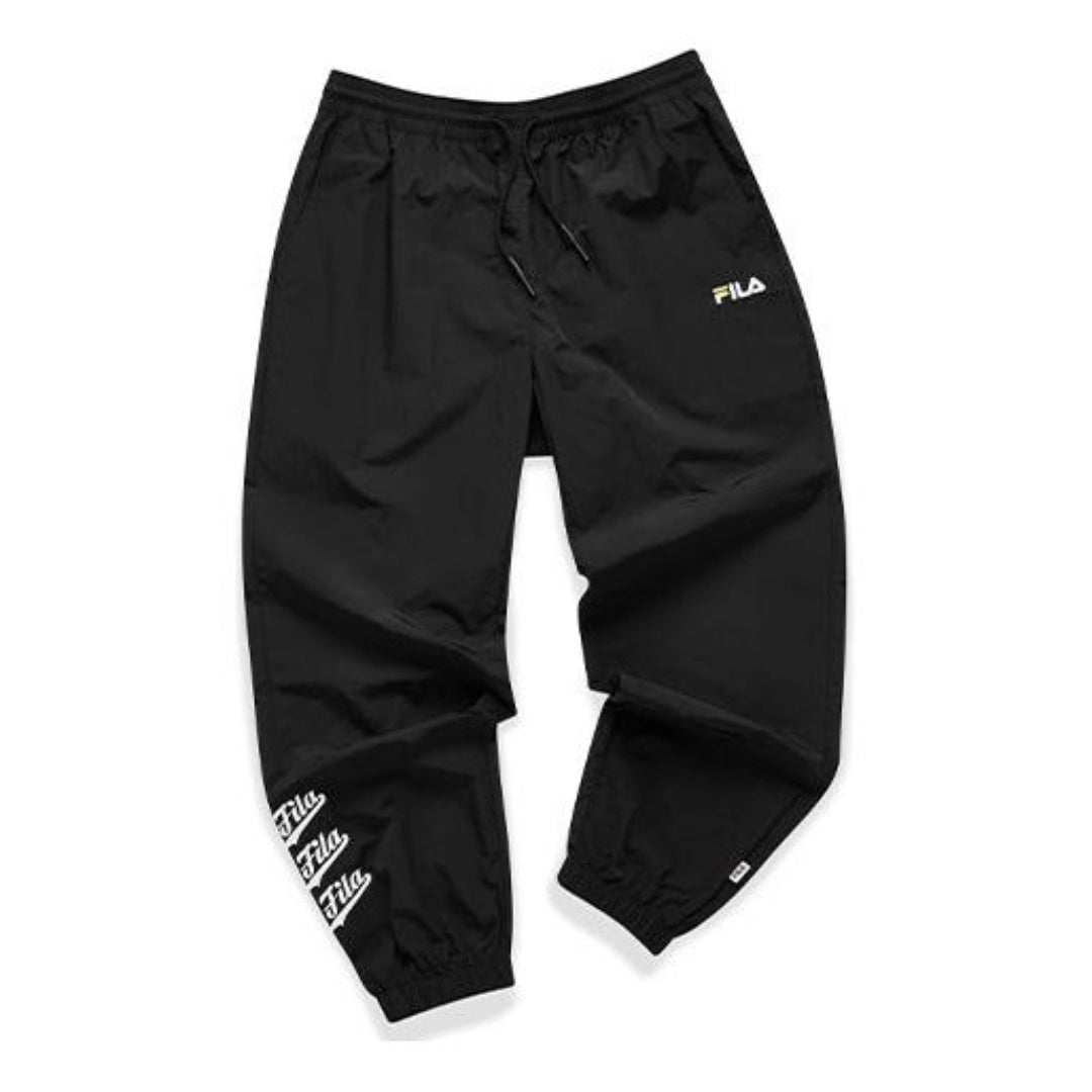 FILA FUSION Loose Fit Sports Printed Woven Pants 'Black' T11M122805F-BK