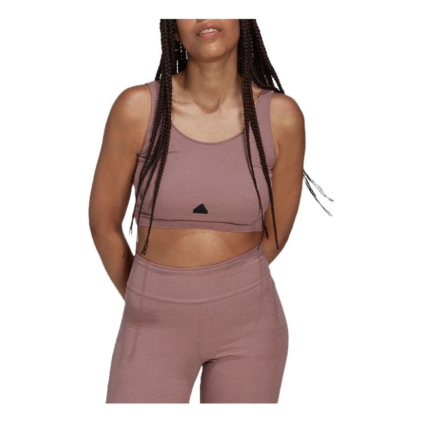 (WMNS) adidas Rib Cropped Top 'Purple' HG4366
