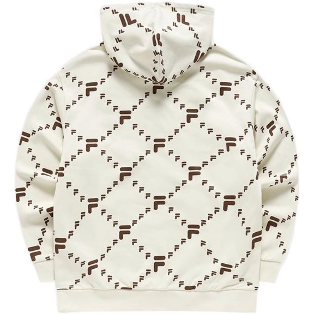 FILA FUSION x Bean Loge Embroidery Hoodie 'White Black' T11U216205D-IV