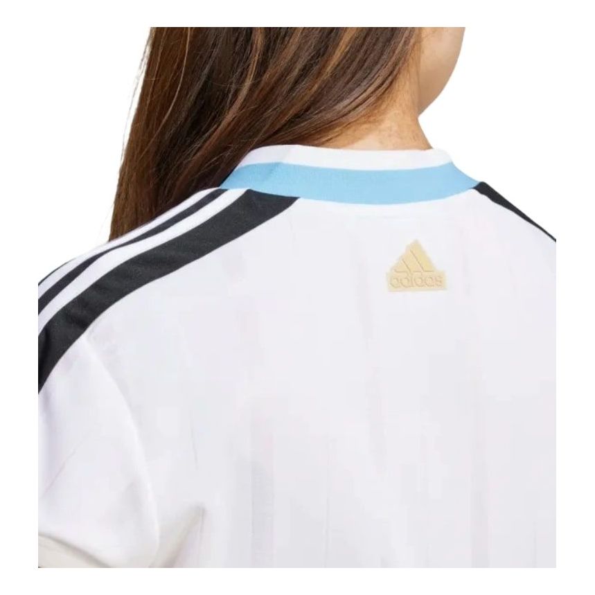 (WMNS) adidas Tiro Cut 3-Stripes Crop Jersey 'White Blue' IZ2083