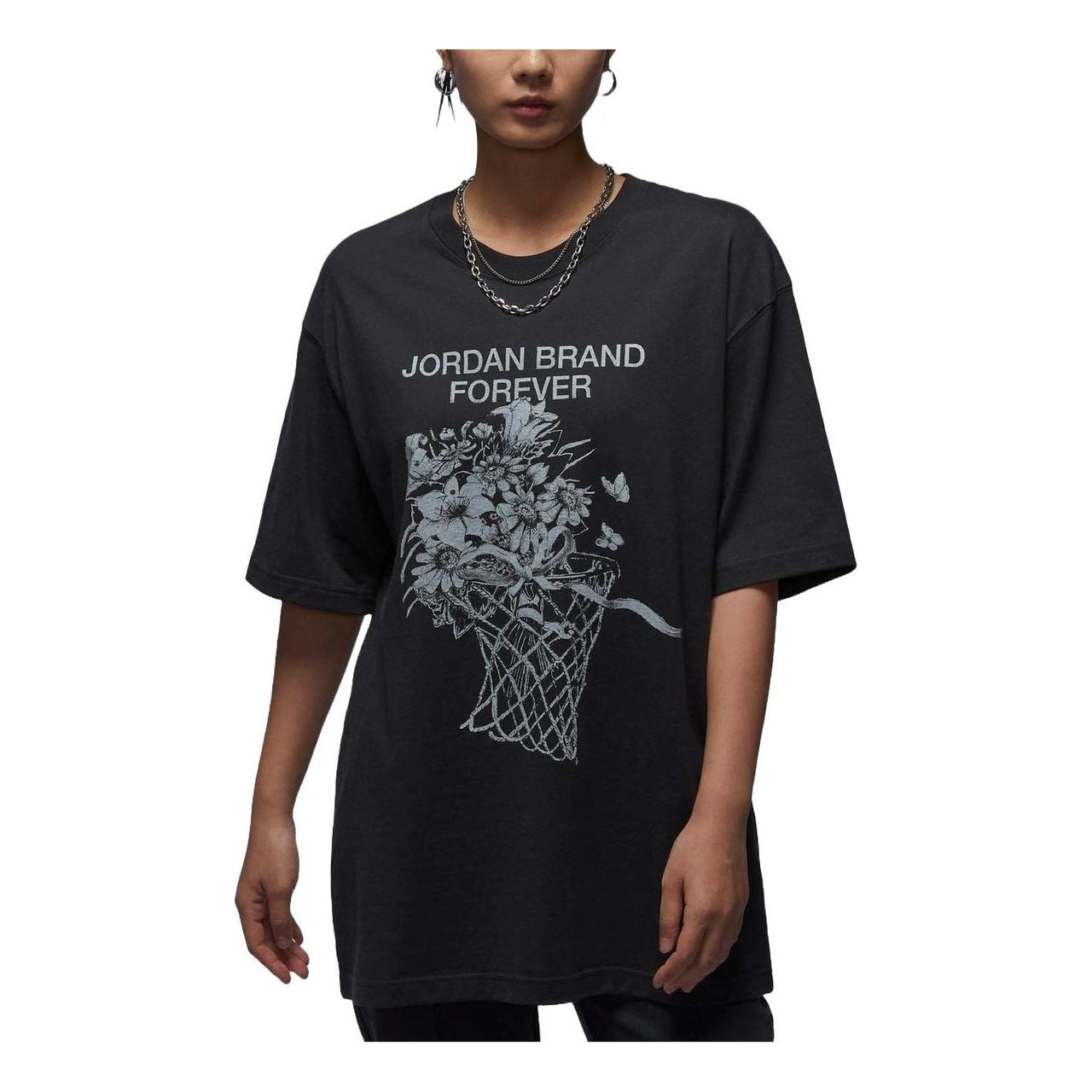 (WMNS) Air Jordan Oversized Graphic T-Shirt Asia Sizing 'Off Noir' FV7120-045