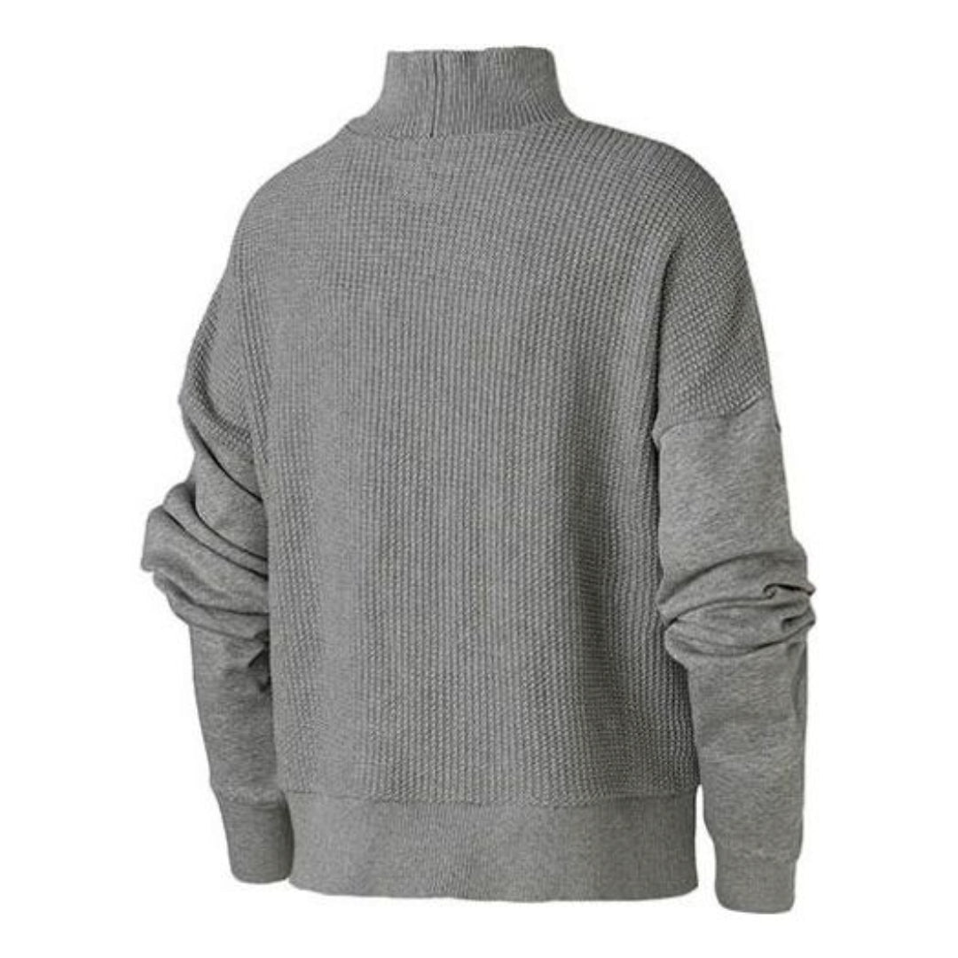 (WMNS) Converse Knit Mock Neck Sweatshirt 'Grey' 10007185-A02