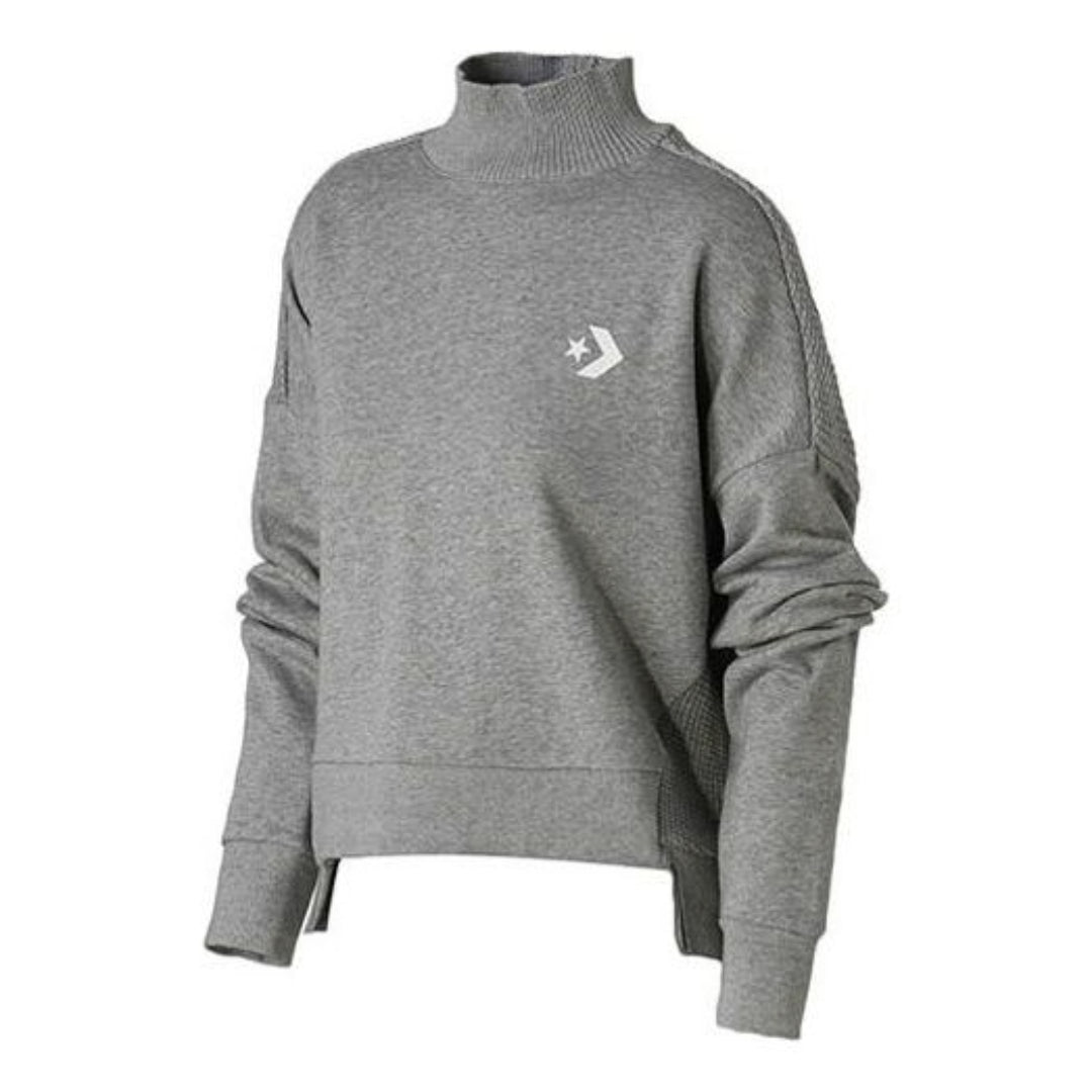 (WMNS) Converse Knit Mock Neck Sweatshirt 'Grey' 10007185-A02