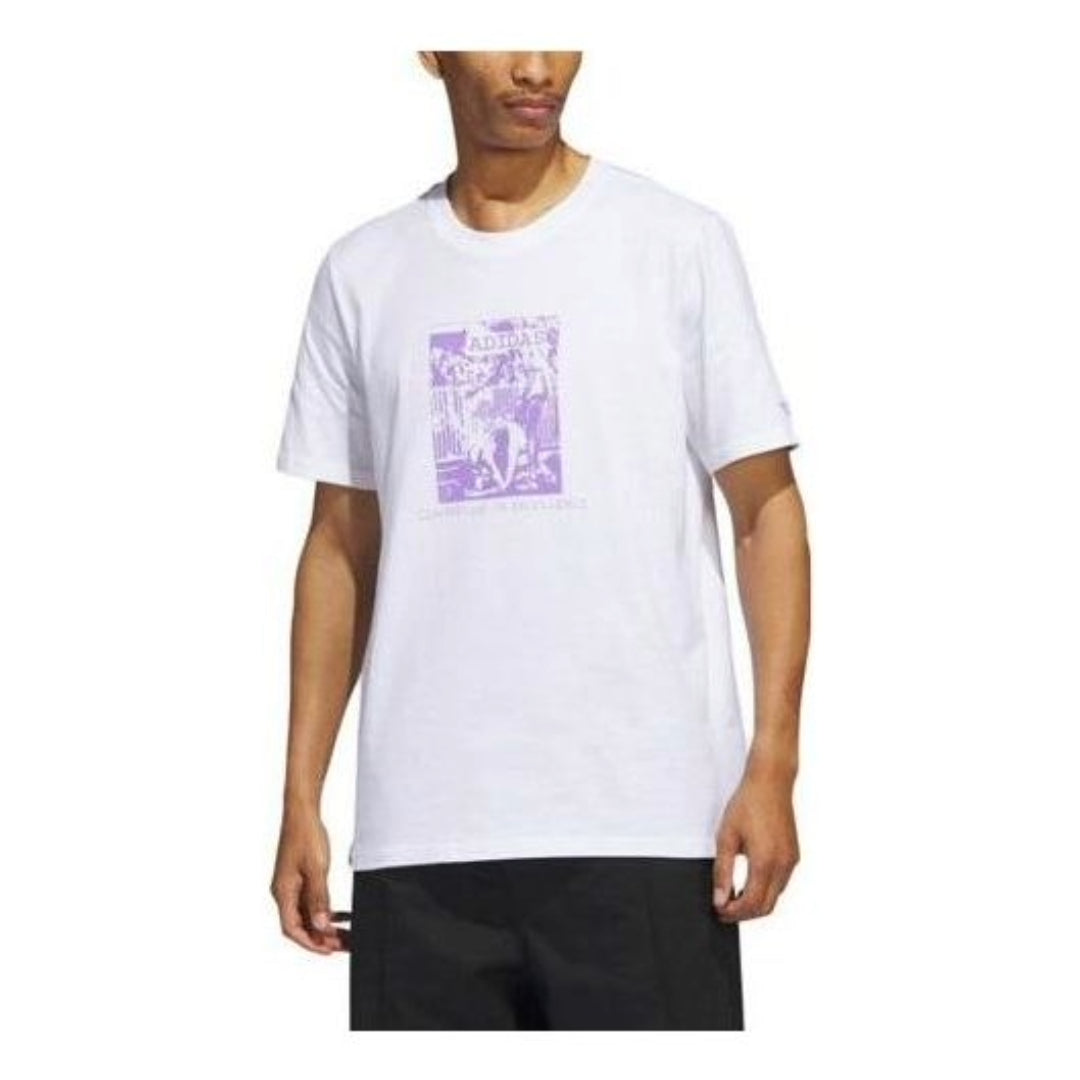 adidas Dill Compassion T-Shirt 'White Purple' HS3040