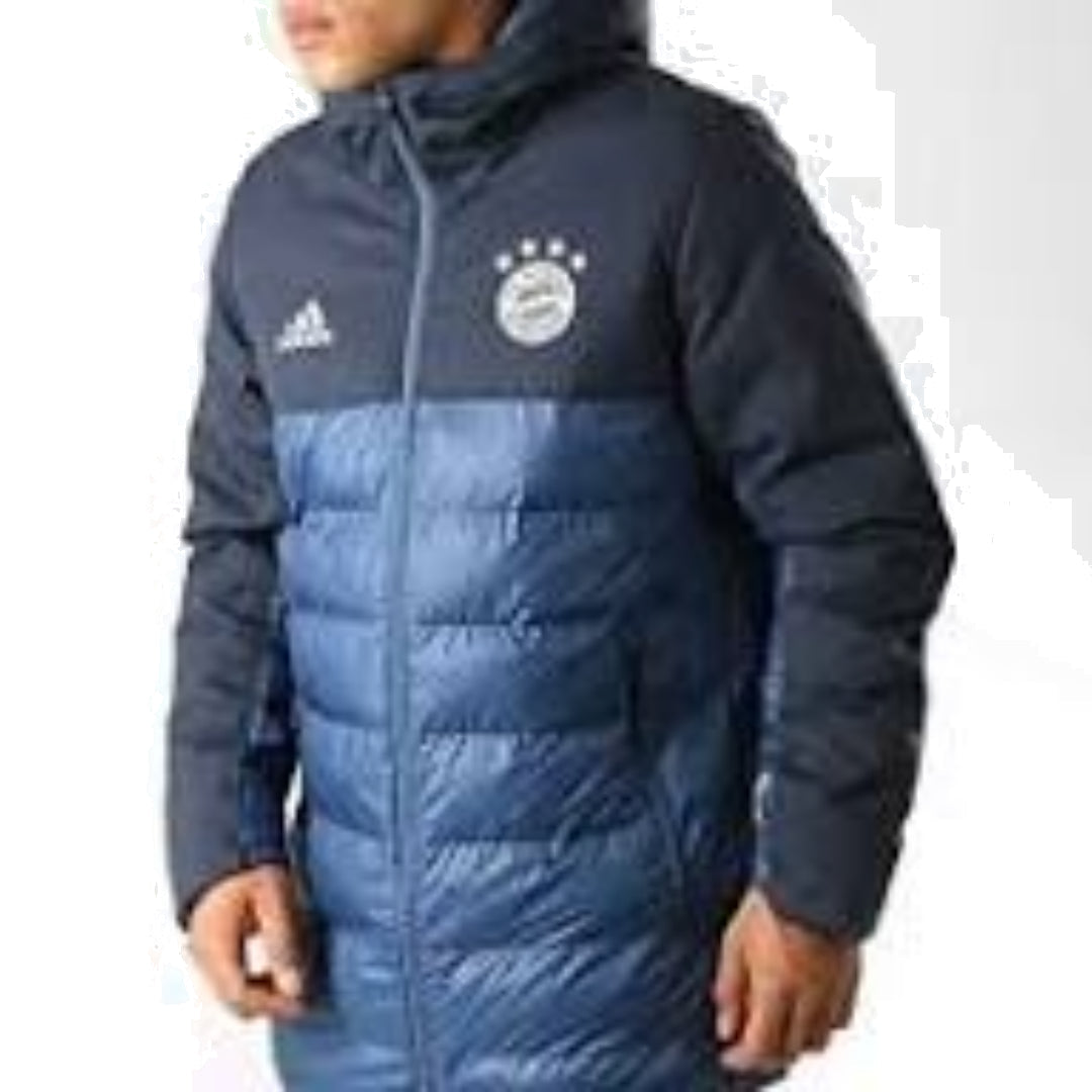 adidas FC Bayern Munich SSP Padded Hoodie Jacket Asia Sizing 'Blue Black' EB7564