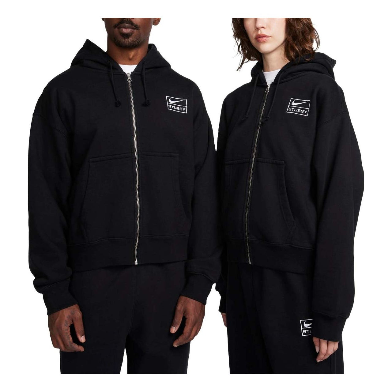 Nike x Stussy Stone Washed Fleece Zip Hoodie Asia Sizing 'Black' FJ9176-010
