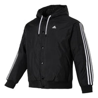 adidas Sport Casual Cotton Jacket 'Black White' IK7669
