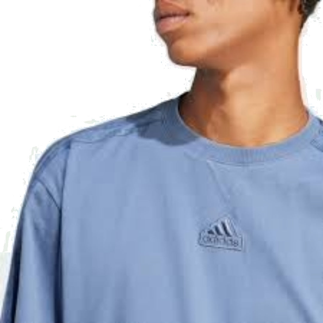 adidas ALL SZN 3-Stripes Garment Wash T-Shirt Asia Sizing 'Blue' IR5199
