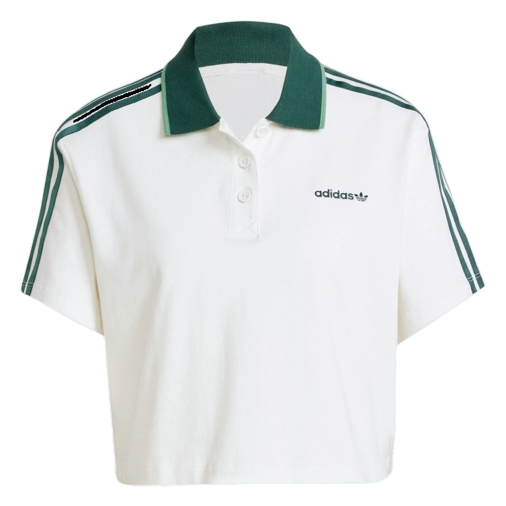 (WMNS) adidas Loose Crop Polo Shirt 'White' IX3555