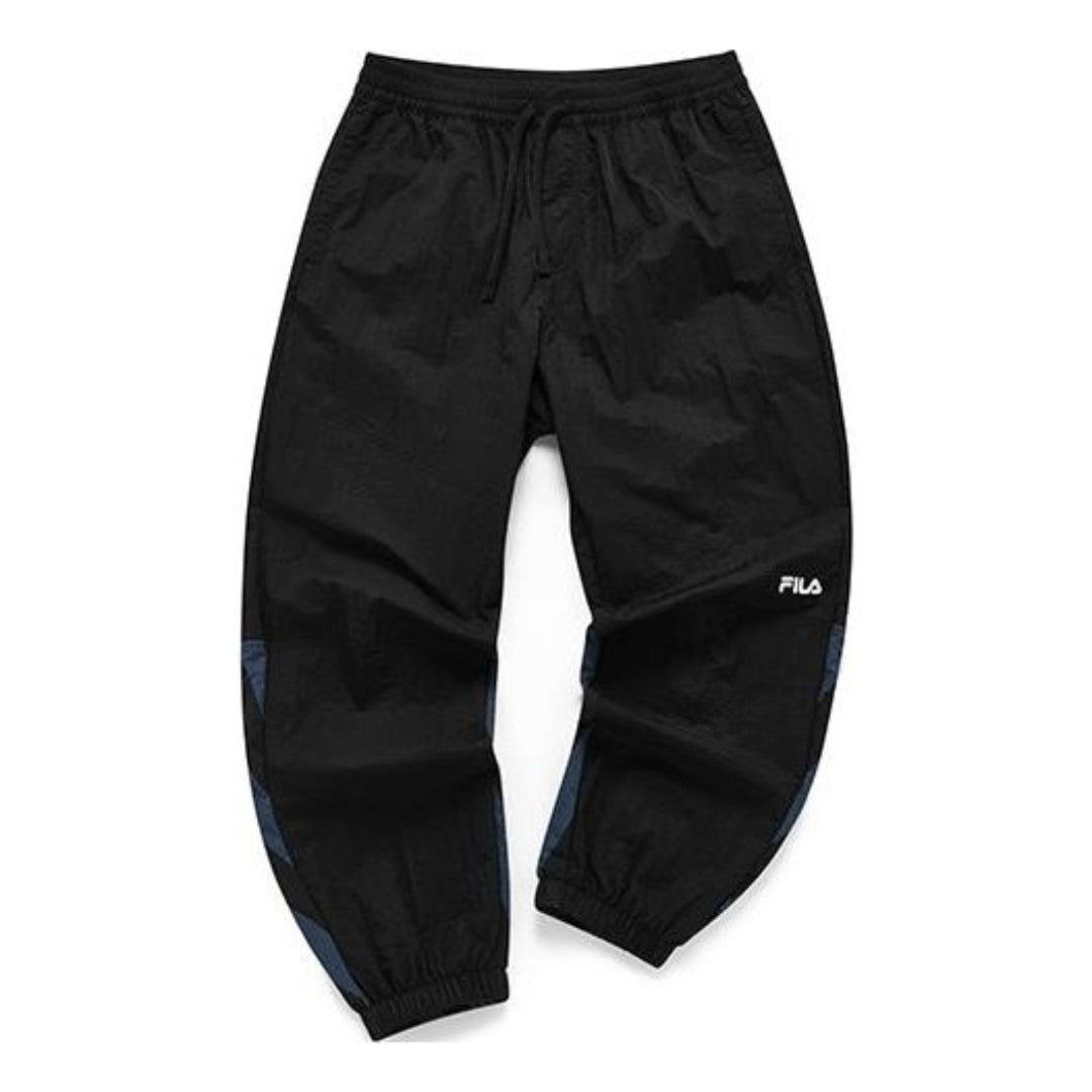 FILA FUSION Knitted Printed Striped Loose Fit Pants 'Black' T11M132802A-BK