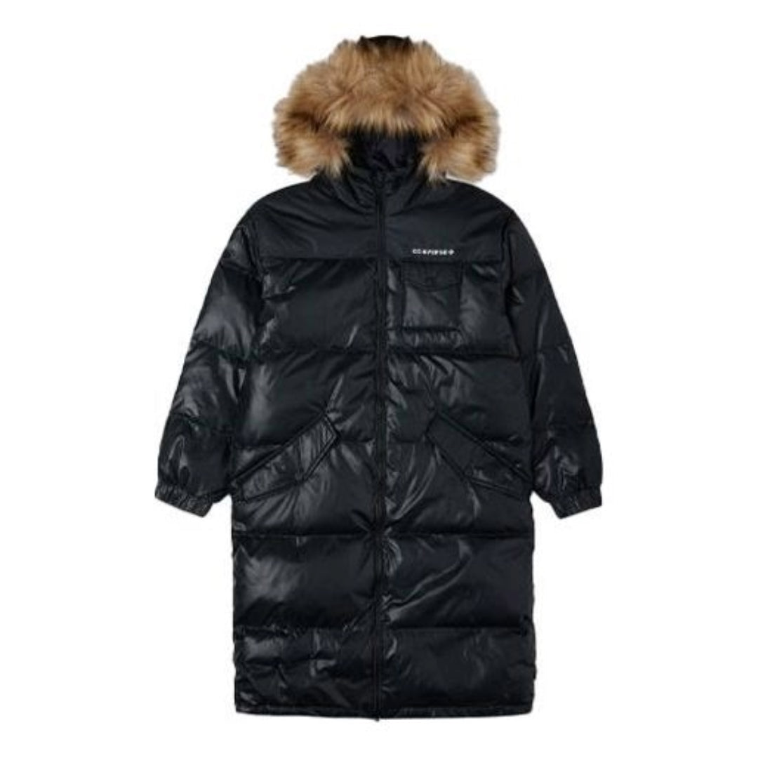 (WMNS) Converse Long Down Jacket 'Black' 10021989-A02