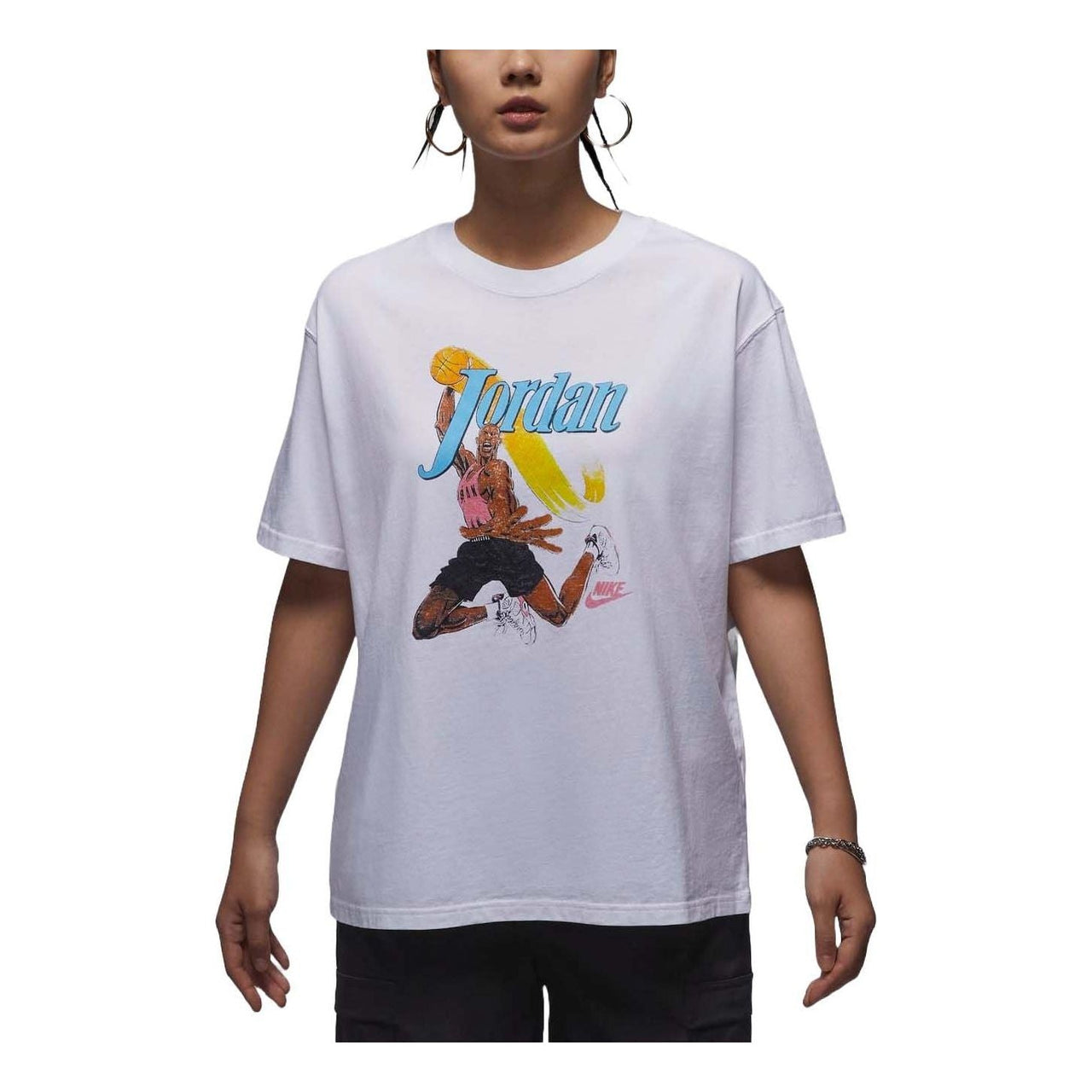 (WMNS) Air Jordan Graphic T-shirt Asia Sizing 'White' FV7123-100