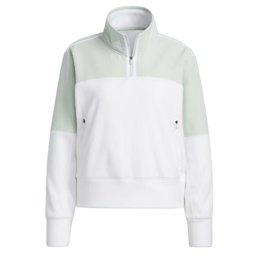 (WMNS) adidas 1/4-Zip Fleece Jacket 'White' HS6664