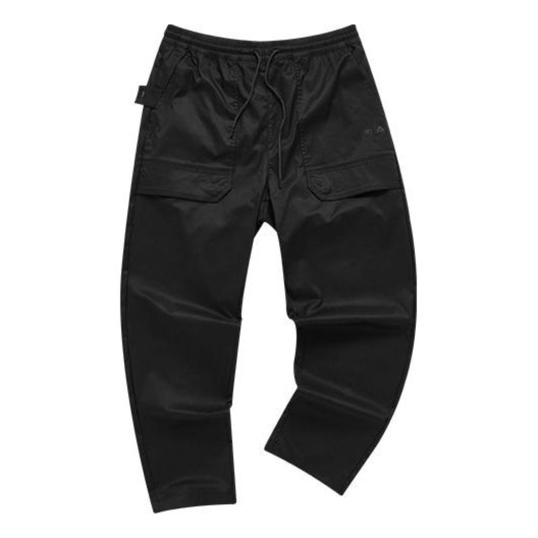 FILA FUSION Multi-Pocket Tapered Woven Drawstring Pants 'Black' T11M133806F-BK