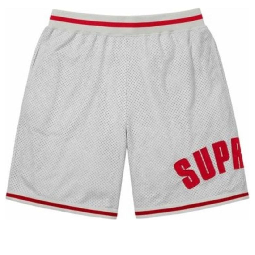 Supreme Ultrasuede mesh short 'Grey Red' SUP-SS24-211