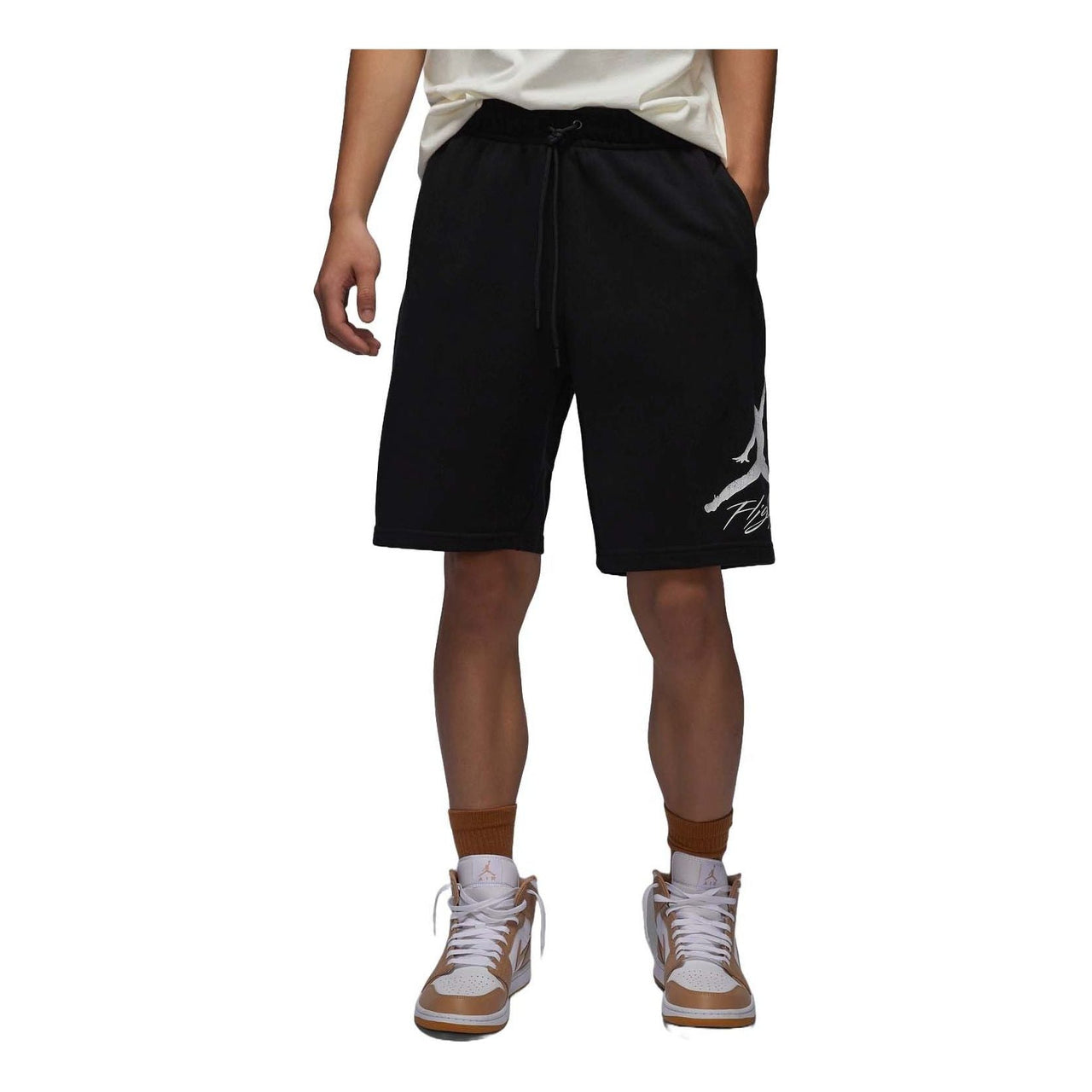 Air Jordan Essentials Fleece Shorts Asia Sizing 'Black White' FV7310-010
