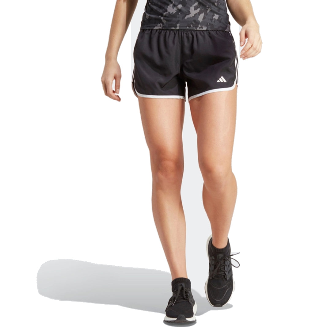 (WMNS) adidas Marathon 20 Running Shorts Asia Sizing 'Black White' IC5184