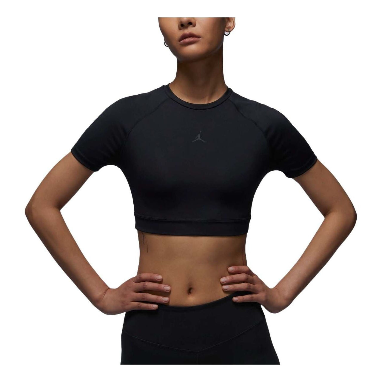 (WMNS) Air Jordan Sport Bodycon Performance T-shirt Asia Sizing 'Black' FV6928-010