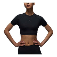 (WMNS) Air Jordan Sport Bodycon Performance T-shirt Asia Sizing 'Black' FV6928-010