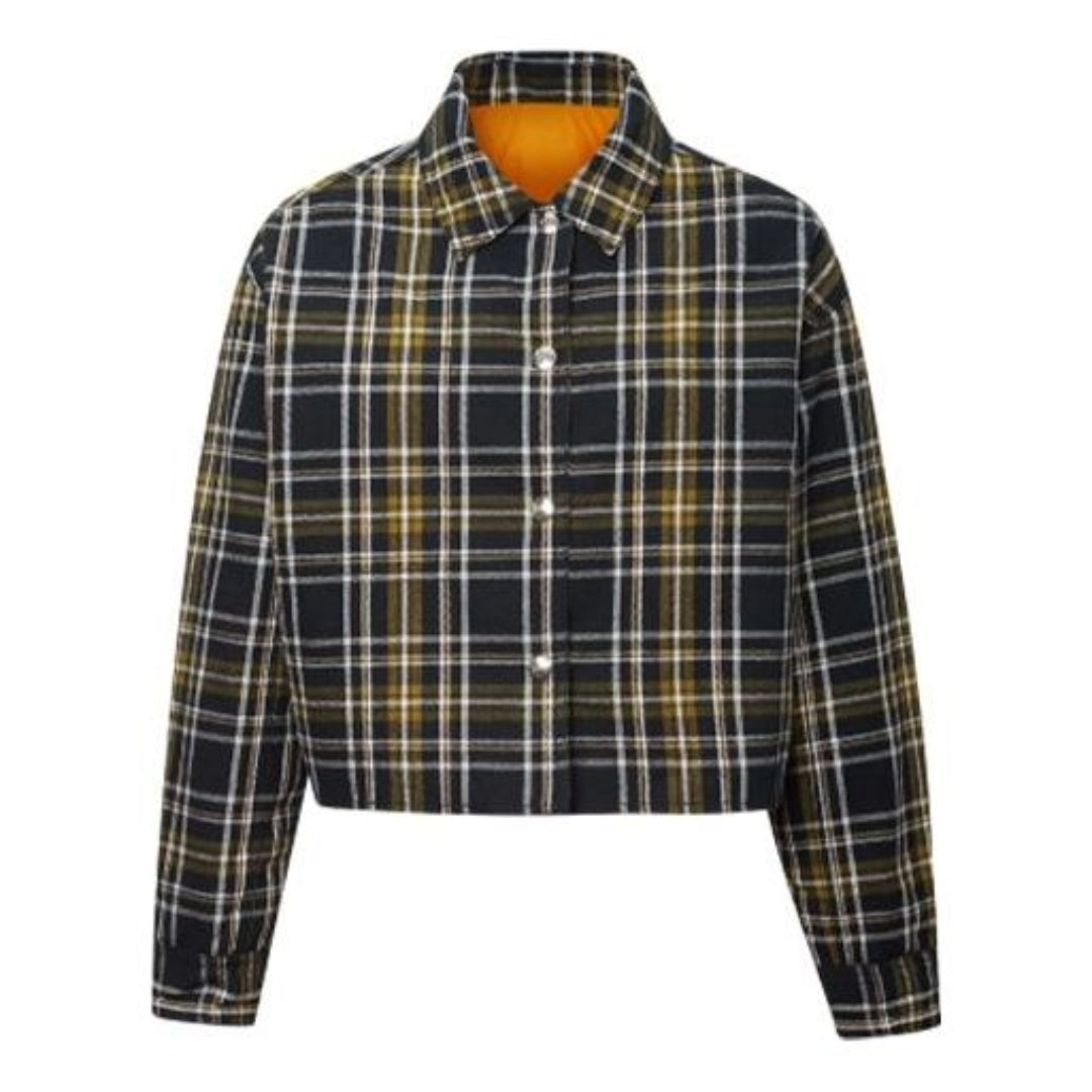 (WMNS) Converse Reversible Shirt-Style Jacket 'Black Grey' 10019436-A02
