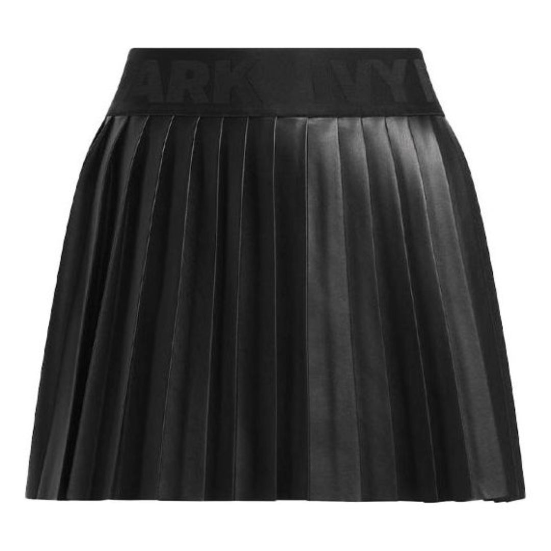 (WMNS) adidas originals x IVY PARK Leather Pleated Mini Skirt 'Black' IN8667