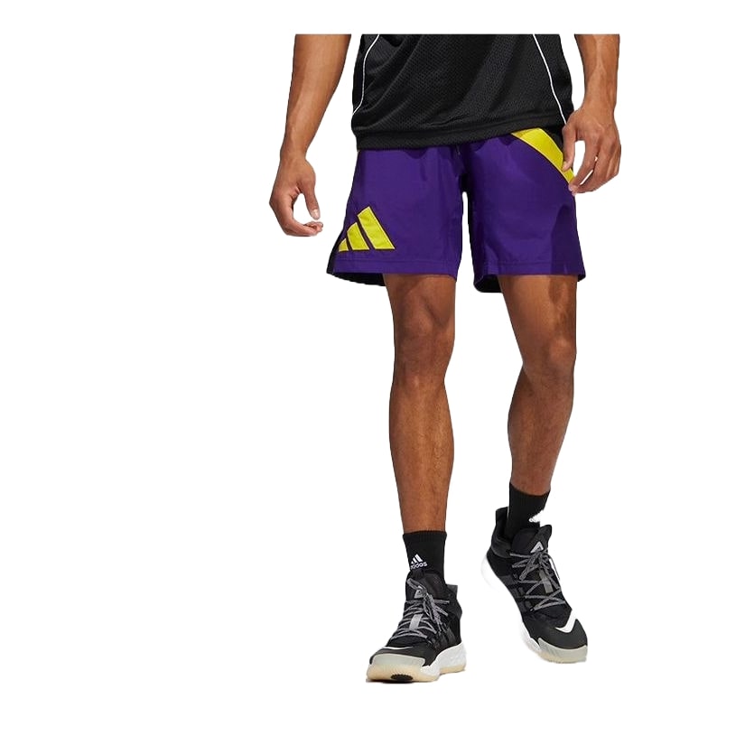 adidas Galaxy Basketball shorts 'Purple Black Yellow' HK9465