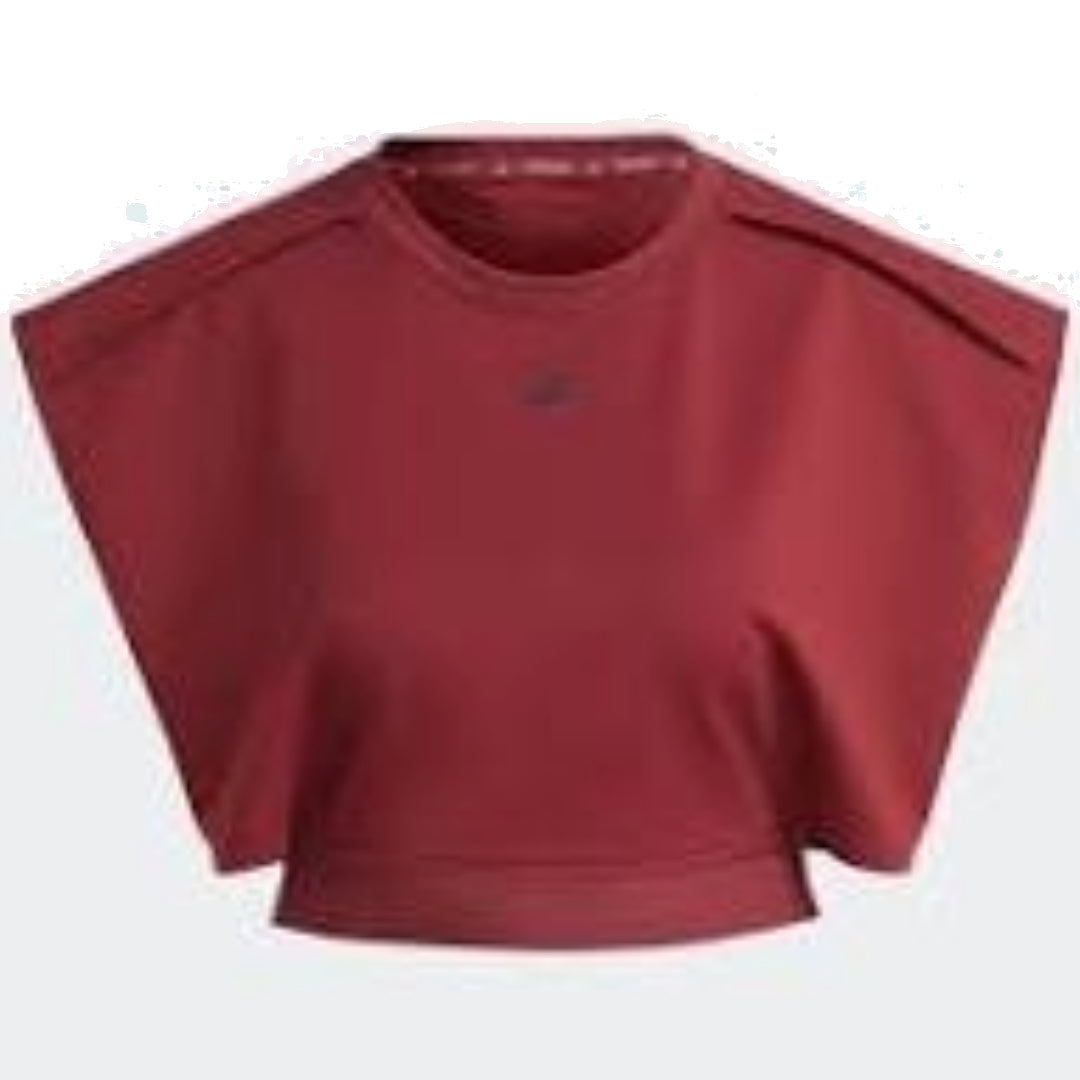 (WMNS) adidas Power AEROREADY Crop Sleeveless T-Shirt 'Bugundy' IM2708