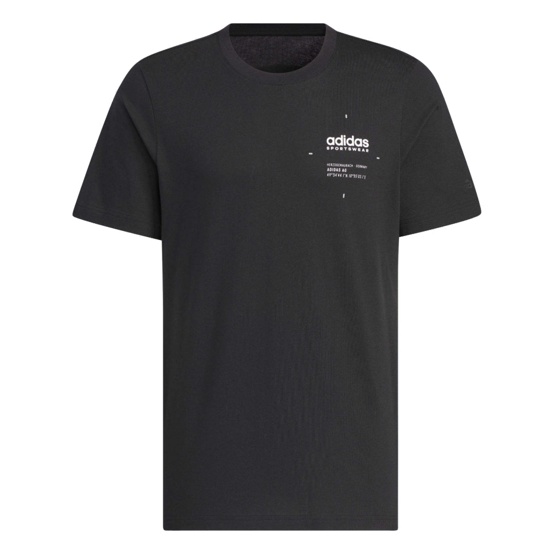 adidas Small Linear Logo T-Shirt Asia Sizing 'Black' JI9076