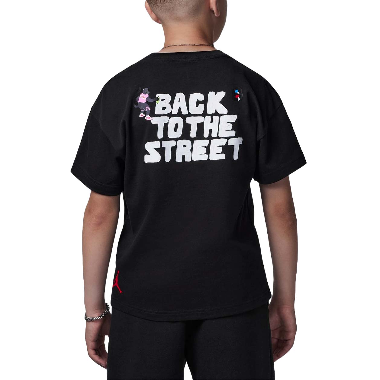 (GS) Air Jordan The Streets Graphic T-shirt 'Black' HQ7128-010