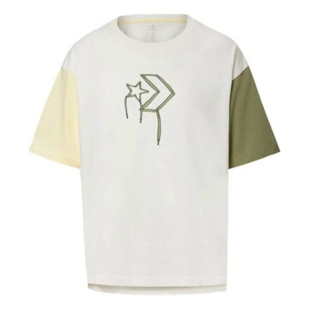 (WMNS) Converse Logo Printed T-Shirt' White Green' 10020854-A02